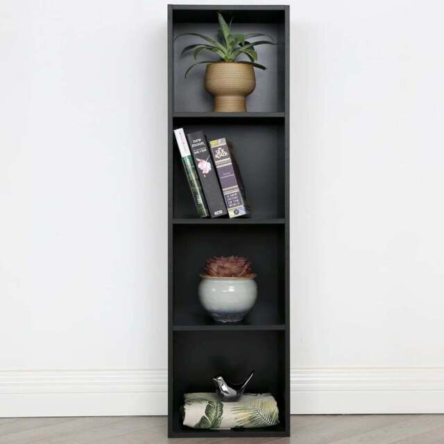 Jane 4 Shelf Black Cube Storage Unit - Home Garden Direct - Wilko - image 1