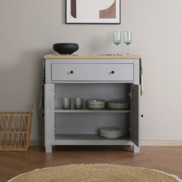 Wiltshire 2 Door Single Drawer Grey Whiteboard - Size: 80 x 120 x 29.5cm - Home Garden Direct - Wilko - thumbnail 4