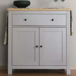 Wiltshire 2 Door Single Drawer Grey Whiteboard - Size: 80 x 120 x 29.5cm - Home Garden Direct - Wilko