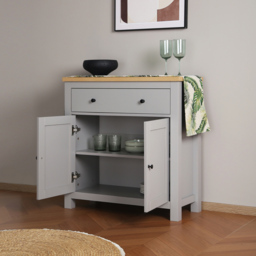 Wiltshire 2 Door Single Drawer Grey Whiteboard - Size: 80 x 120 x 29.5cm - Home Garden Direct - Wilko - thumbnail 5