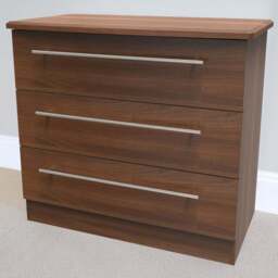 Crowndale Sherwood 3 Drawer Noche Walnut Chest of Drawers - Brown - Wilko