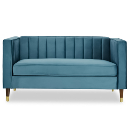 Home Detail Thomas 2 Seater Blue Velvet Sofa - Wilko - thumbnail 4
