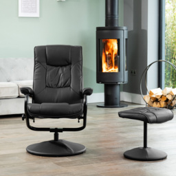 Artemis Home Gibson Black Swivel Recliner Chair with Footstool - Size: Single - Wilko - thumbnail 4