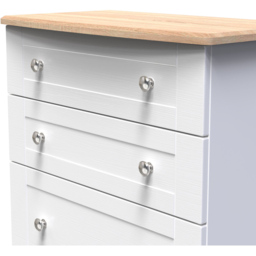 Crowndale Sussex 4 Drawer White Ash and Bardolino Oak Deep Chest of Drawers Ready Assembled - Wilko - thumbnail 6