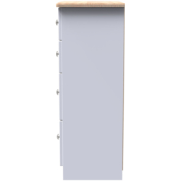 Crowndale Sussex 4 Drawer White Ash and Bardolino Oak Deep Chest of Drawers Ready Assembled - Wilko - thumbnail 5