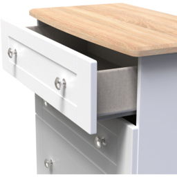 Crowndale Sussex 4 Drawer White Ash and Bardolino Oak Deep Chest of Drawers Ready Assembled - Wilko - thumbnail 7