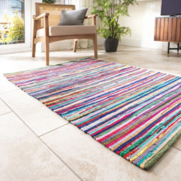 Allure Home Fashions Chindi Recycled Rag Rug 70 x 140cm - Multi - Wilko - thumbnail 3