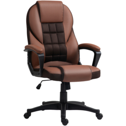 Portland Brown Executive Office Chair with High Back and Armrests - Size: 120 x 69 x 65cm - Wilko - thumbnail 3