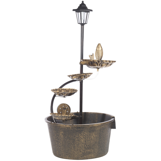 Gardenkraft Cascading Water Feature with 4 Lotus Leaves - Size: 42 x 42 x 90cm - Wilko - image 1