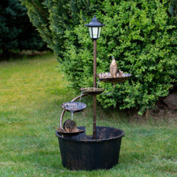 Gardenkraft Cascading Water Feature with 4 Lotus Leaves - Size: 42 x 42 x 90cm - Wilko - thumbnail 3