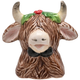 The Seasonal Gift Co. 2 Piece Highland Cow Ceramic Salt and Pepper Shakers Set - Size: 8 x 8 x 4cm - Brown - Wilko - thumbnail 3