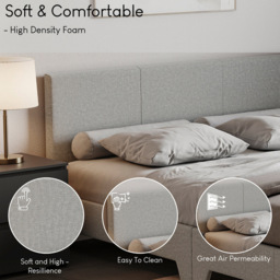 VIDA DESIGNS Victoria Double Light Grey Linen Bed Frame - Wilko - thumbnail 7
