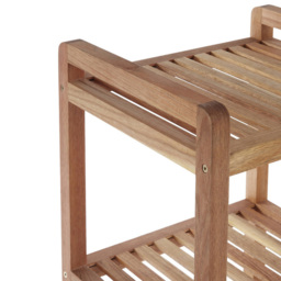 Premier Housewares 3 Tier Walnut Wood Bathroom Trolley - Size: 35 x 31 x 72cm - Wilko - thumbnail 4