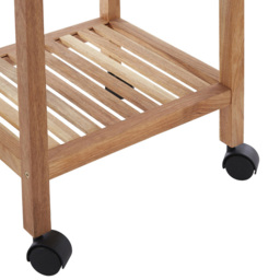 Premier Housewares 3 Tier Walnut Wood Bathroom Trolley - Size: 35 x 31 x 72cm - Wilko - thumbnail 5