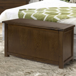 Boston Dark Lacquer Storage Ottoman - Size: 40 x 90 x 55cm - Brown - Wilko