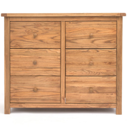 Cabinet Bits Trivento 6 Drawer Brown Wood Knob Chest of Drawers - Wilko - thumbnail 4