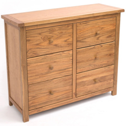 Cabinet Bits Trivento 6 Drawer Brown Wood Knob Chest of Drawers - Wilko - thumbnail 5