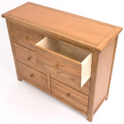 Cabinet Bits Trivento 6 Drawer Brown Wood Knob Chest of Drawers - Wilko - thumbnail 6