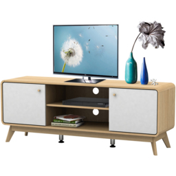 Loft24 Cassie 2 Door 2 Shelf White Oak TV Stand - Size: 53 x 140 x 39cm - Oak/White - Wilko - thumbnail 6