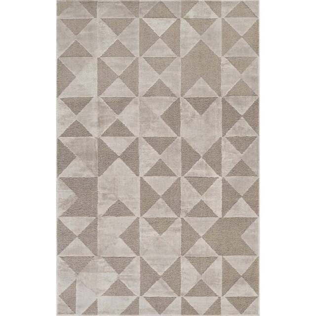 Desire Rugs Hamilton Mocha Geometric Triangle Mosaic Rug 160 x 230cm - Size: 230 x 160 x 1.3cm - Brown - Wilko - image 1