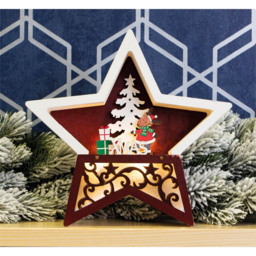 St Helens Multicolour Festive Light Up Wooden Christmas Star - Size: 3 x 19 x 19cm - Wilko - thumbnail 6