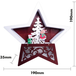 St Helens Multicolour Festive Light Up Wooden Christmas Star - Size: 3 x 19 x 19cm - Wilko - thumbnail 7
