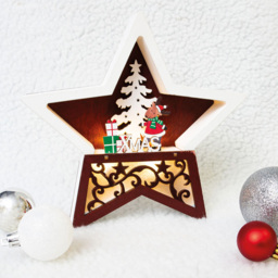 St Helens Multicolour Festive Light Up Wooden Christmas Star - Size: 3 x 19 x 19cm - Wilko - thumbnail 5