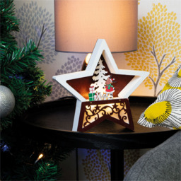 St Helens Multicolour Festive Light Up Wooden Christmas Star - Size: 3 x 19 x 19cm - Wilko - thumbnail 3
