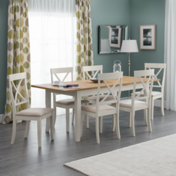 Julian Bowen Davenport Set of 2 Ivory Dining Chair - Cream - Wilko - thumbnail 7