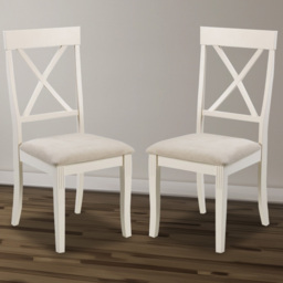 Julian Bowen Davenport Set of 2 Ivory Dining Chair - Cream - Wilko - thumbnail 1