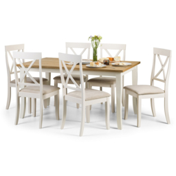 Julian Bowen Davenport Set of 2 Ivory Dining Chair - Cream - Wilko - thumbnail 5
