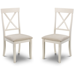 Julian Bowen Davenport Set of 2 Ivory Dining Chair - Cream - Wilko - thumbnail 3