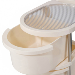Living and Home 3 Drawer Cream Rolling Storage Cart - Size: 58 x 28 x 42cm - Wilko - thumbnail 7