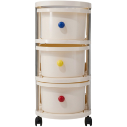 Living and Home 3 Drawer Cream Rolling Storage Cart - Size: 58 x 28 x 42cm - Wilko - thumbnail 4