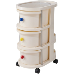 Living and Home 3 Drawer Cream Rolling Storage Cart - Size: 58 x 28 x 42cm - Wilko - thumbnail 1