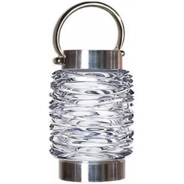 Garden Mile Solar LED Lantern - Size: 20 x 12 x 12cm - Silver - Wilko - image 1