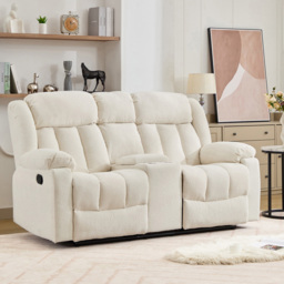 Artemis Home Lovell 2 Seater Cream Boucle Manual Recliner Sofa with Centre Console - Wilko - thumbnail 5