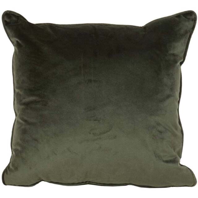 Divante Vermont Velvet Cushion - Olive - Wilko