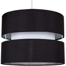 ValueLights Sophia 2-Tier Black and White Small Ceiling Light Shade - Size: 26 x 19 x 26cm - Wilko