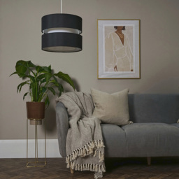 ValueLights Sophia 2-Tier Black and White Small Ceiling Light Shade - Size: 26 x 19 x 26cm - Wilko - thumbnail 7