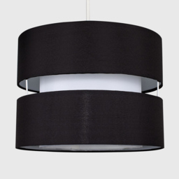 ValueLights Sophia 2-Tier Black and White Small Ceiling Light Shade - Size: 26 x 19 x 26cm - Wilko - thumbnail 4