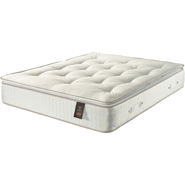 Aspire Small Double Natural Pillow Top Pocket Mattress - White - Wilko - image 1