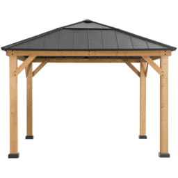 Sunjoy Pirin 3.36 x 3.36m Anthracite Cedar Wood Gazebo - Black - Wilko - thumbnail 3