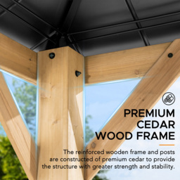 Sunjoy Pirin 3.36 x 3.36m Anthracite Cedar Wood Gazebo - Black - Wilko - thumbnail 7