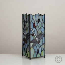 ValueLights Tiffany Inspired Decorative Dragonfly Square Glass Table Lamp - Size: 27.5 x 11 x 11cm - Multi - Wilko - thumbnail 6
