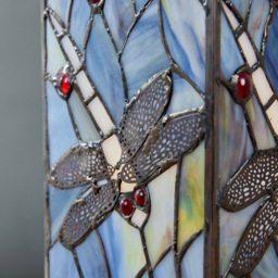 ValueLights Tiffany Inspired Decorative Dragonfly Square Glass Table Lamp - Size: 27.5 x 11 x 11cm - Multi - Wilko - thumbnail 5