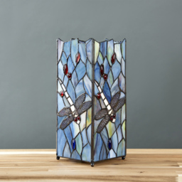 ValueLights Tiffany Inspired Decorative Dragonfly Square Glass Table Lamp - Size: 27.5 x 11 x 11cm - Multi - Wilko - thumbnail 3