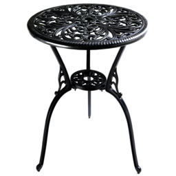 Centurion Bangui 2 Seater Black Round Garden Bistro Table with Parasol Hole - Wilko - thumbnail 3