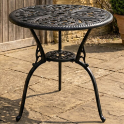 Centurion Bangui 2 Seater Black Round Garden Bistro Table with Parasol Hole - Wilko - thumbnail 1