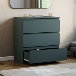 Vida Designs Denver Jasper Green 3 Drawer Bedside Table - Wilko - thumbnail 5